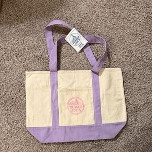 Trader Joe’s Lavender Canvas Tote Bag New
